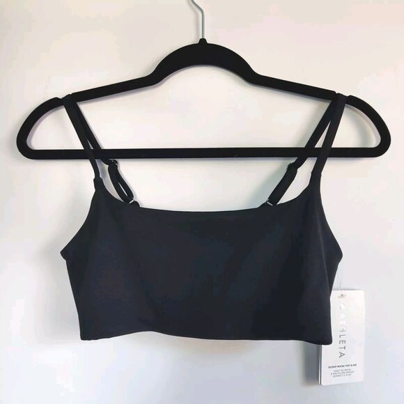 New Athleta Black Square Neck Bra Cup Bikini 36D Top 530951 Swim Medium NWT - Picture 6 of 12